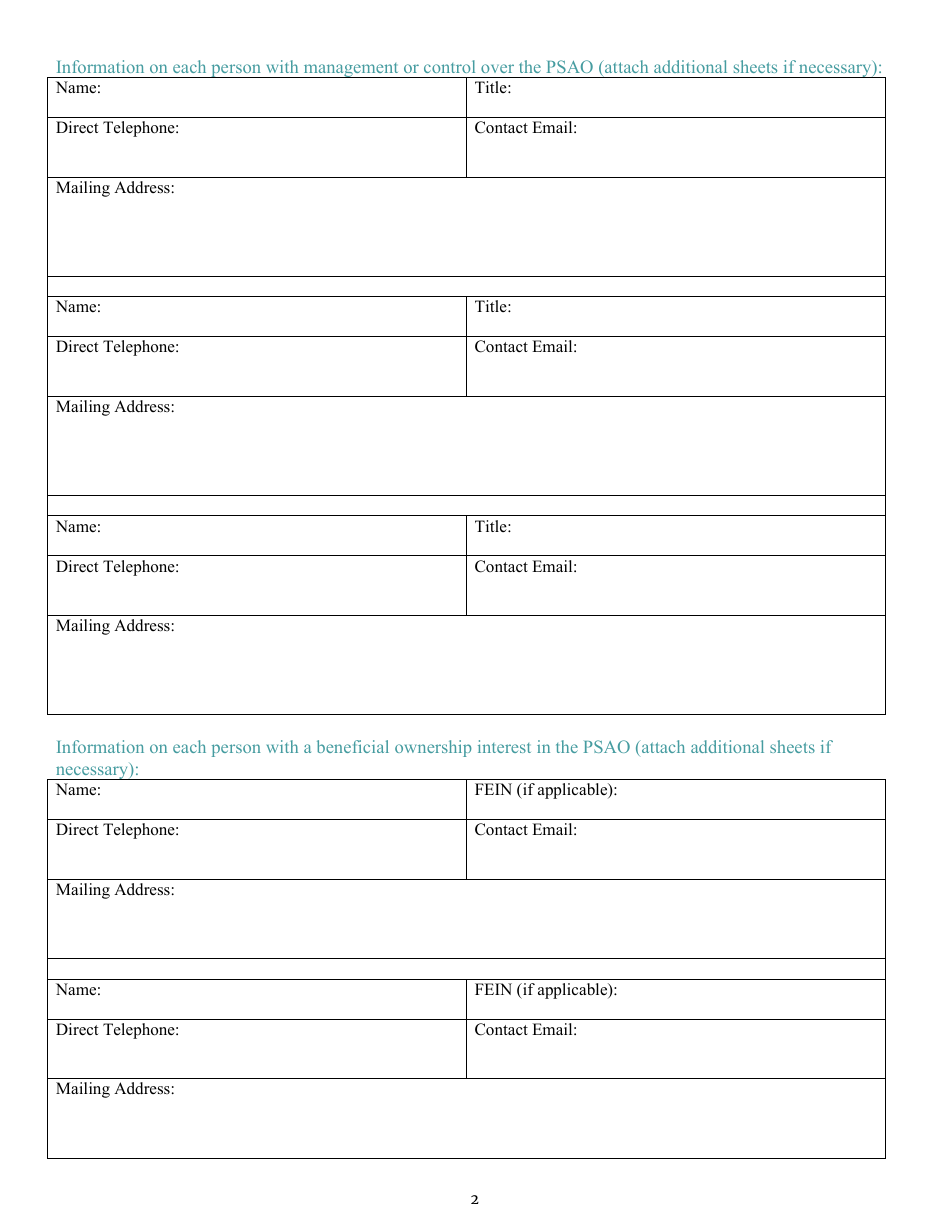 Pharmacy Services Administrative Organization (Psao) State Specific Requirements for Initial License - South Carolina, Page 2