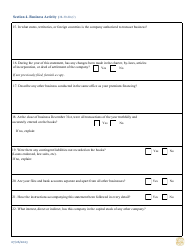 Premium Service Company Renewal Application Additional Questionnaire Form - South Carolina, Page 4