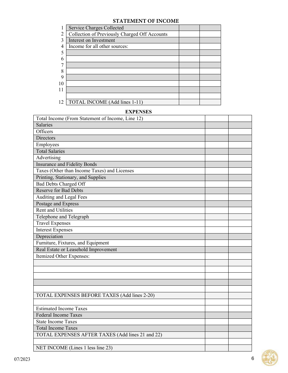 Annual Statement for Insurance Premium Service Company - South Carolina, Page 6