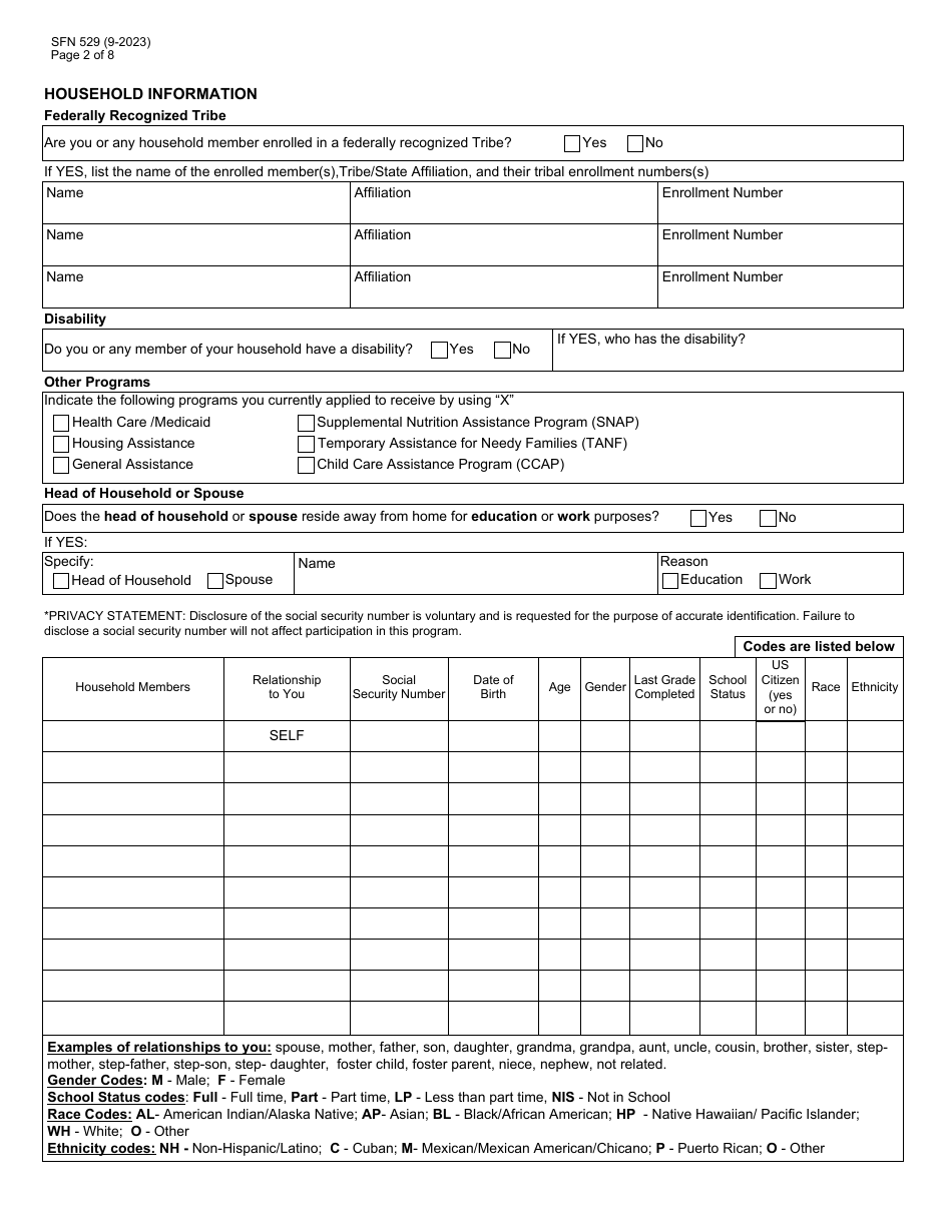 Form Sfn529 Download Fillable Pdf Or Fill Online Application Low Income Home Energy Assistance 5987