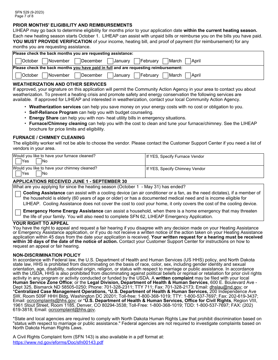 Form Sfn529 Download Fillable Pdf Or Fill Online Application Low Income Home Energy Assistance 1217