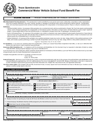 Form AP-195 Texas Questionnaire - Commercial Motor Vehicle School Fund Benefit Fee - Texas
