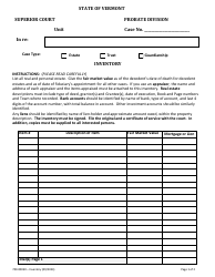 Form 700-00030 Inventory Schedule - Vermont