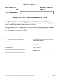 Form 700-00100PAG Motion for Appointment of Guardian Ad Litem - Vermont