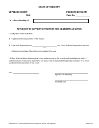 Form 700-00100PAG Motion for Appointment of Guardian Ad Litem - Vermont, Page 2