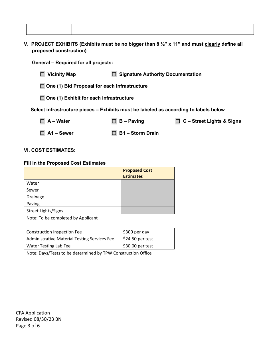 Community Facilities Agreement Application - City of Fort Worth, Texas, Page 3