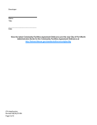 Community Facilities Agreement Application - City of Fort Worth, Texas, Page 6