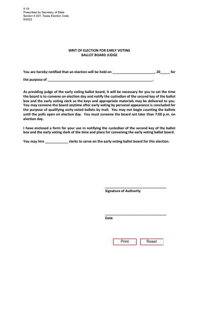 Form 4-19  Printable Pdf