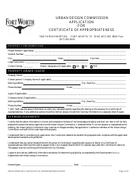 Application for Certificate of Appropriateness - Urban Design Commission - City of Fort Worth, Texas, Page 3