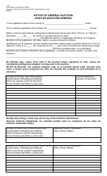 Document preview: Form 1-12 Notice of General Election - Texas (English/Spanish)