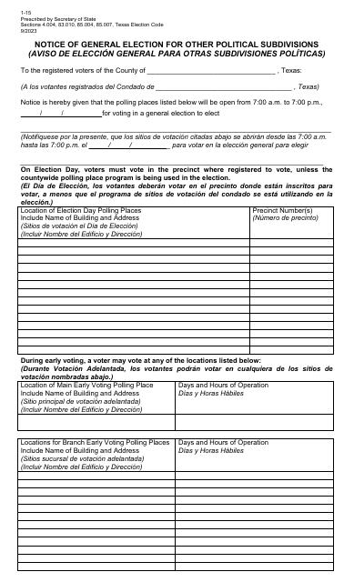 Form 1-15  Printable Pdf