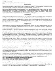 Form 2-24 Declaration of Judicial Write-In Candidacy for General Election for State and County Officers - Texas (English/Spanish), Page 3
