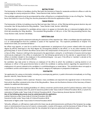 Form 2-23 Declaration of Write-In Candidacy for General Election for State and County Officers - Texas, Page 2