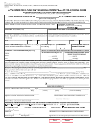 Document preview: Form 2-5 Application for Place on Primary Ballot for a Federal Office - Texas (English/Spanish)