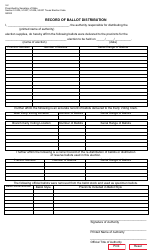 Document preview: Form 3-2 Record of Ballot Distribution - Texas