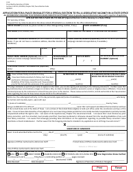 Document preview: Form 2-43 Application for Place on the Ballot (Special Election to Fill a Vacancy in the Office of State Representative and State Senator) - Texas