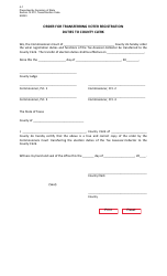 Document preview: Form 4-1 Order for Transferring Voter Registration Duties to County Clerk - Texas