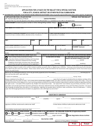 Document preview: Form 2-50 Application for a Place on the Ballot for a Special Election for a City, School District or Other Political Subdivision - Texas (English/Spanish)