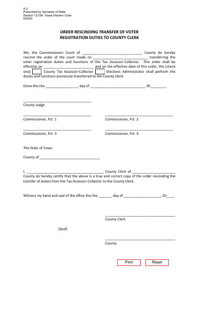 Form 4-2  Printable Pdf