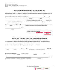 Document preview: Form 3-1 Notice of Drawing for a Place on Ballot - Texas (English/Spanish)