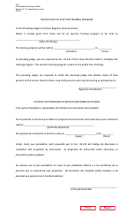 Document preview: Form 4-20 Notification of Election Training Program - Texas (English/Spanish)