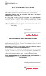 Document preview: Form 3-14 Notice of Correction to Ballot by Mail - Texas (English/Spanish)