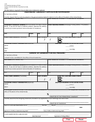 Document preview: Form 2-38 Independent Candidate's Application for President - Texas