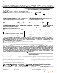 Form 2-55 Declaration of Write-In Candidacy for Cities, School Districts and Other Political Subdivisions - Texas (English/Spanish)