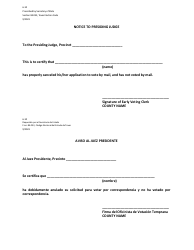 Document preview: Form 6-10 Notice to Presiding Judge - Texas (English/Spanish)