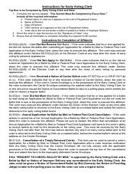 Formulario 6-6 Solicitud Para Cancelar La Boleta Por Correo Para Uso En La Oficina Del Secretario De Votacion Adelantada - Texas (Spanish), Page 2