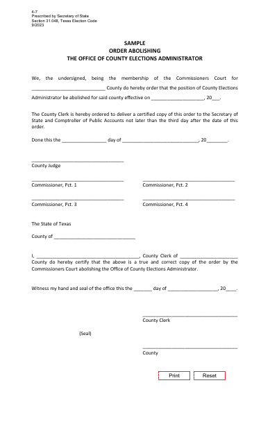 Form 4-7  Printable Pdf