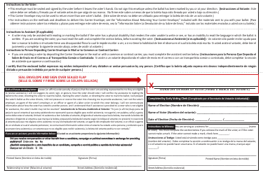 Form 6-46 Carrier Envelope for Early Voting Ballot - Texas (English/Spanish), Page 2