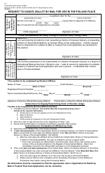 Document preview: Form 6-7 Request to Cancel Ballot by Mail for Use in the Polling Place - Texas