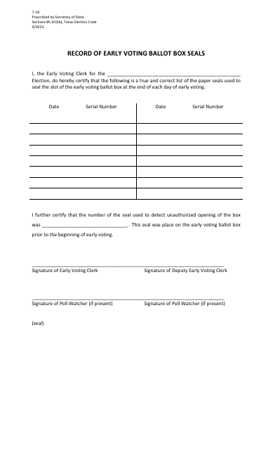 Form 7-18  Printable Pdf
