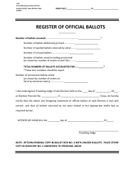 Document preview: Form 7-23 Register of Official Ballots - Texas