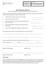 Document preview: Form 7-25 Ballot and Seal Certificate - Texas