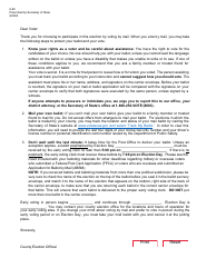 Form 6-29 Dear Voter Letter - Texas (English/Spanish)