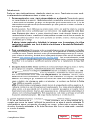 Form 6-29 Dear Voter Letter - Texas (English/Spanish), Page 2