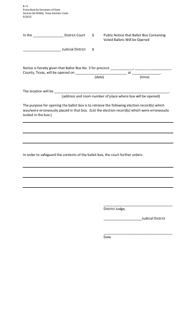 Form 8-11  Printable Pdf