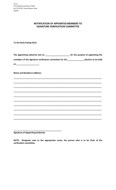Form 10-13  Printable Pdf