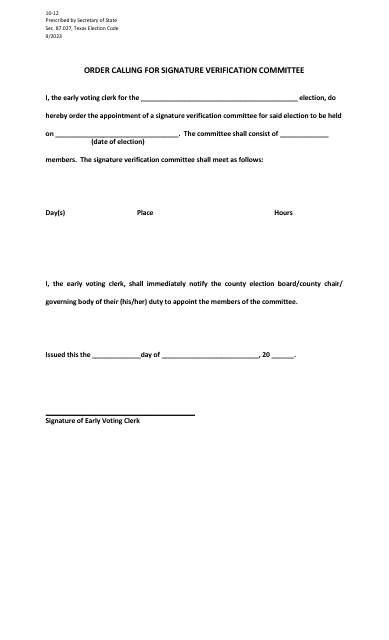Form 10-12  Printable Pdf