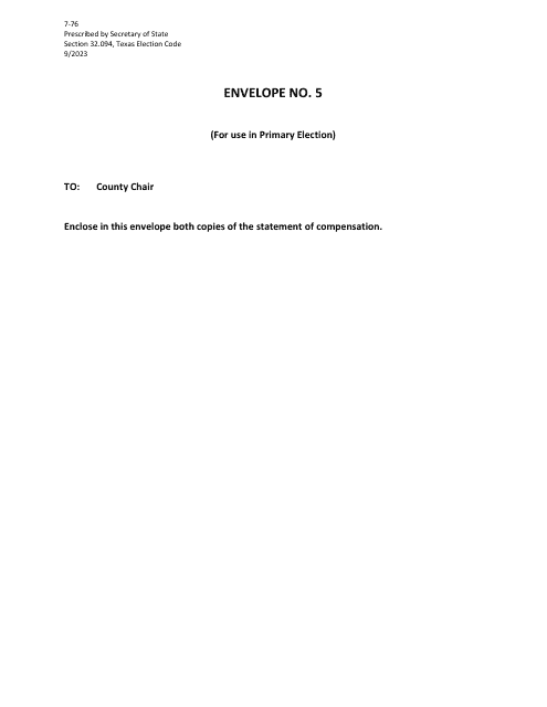 Form 7-76  Printable Pdf