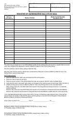 Document preview: Form 7-64 Register of Surrendered Ballots by Mail - Texas