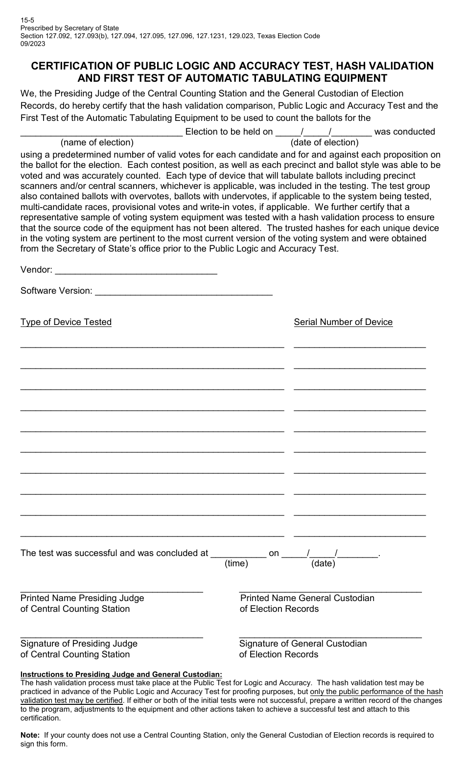 Form 15-5 - Fill Out, Sign Online And Download Printable PDF, Texas ...