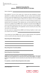 Document preview: Form 6-8 Request for Updated Annual Application for Ballot by Mail - Texas (English/Spanish)