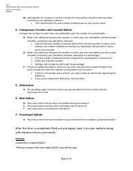 Instructions for Form 12-2 Election Reconciliation - Official Totals (Canvass Form) - Texas, Page 2