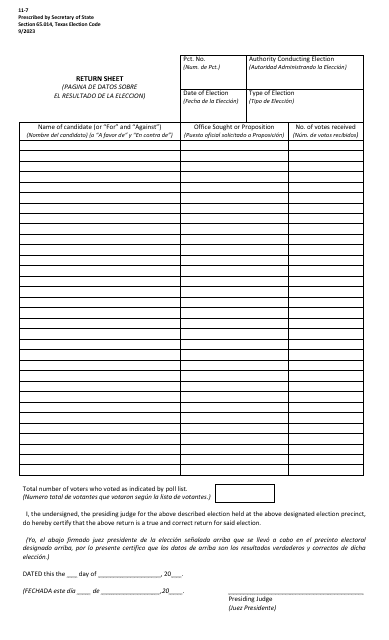 Form 11-7  Printable Pdf