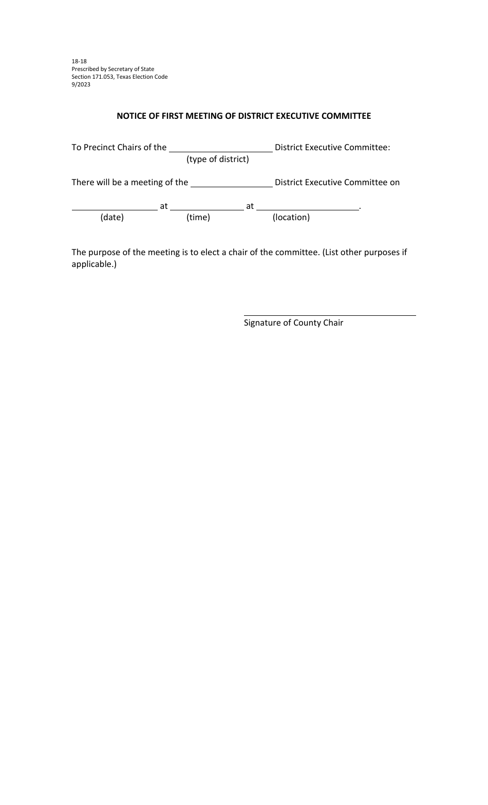 Form 18-18 - Fill Out, Sign Online and Download Printable PDF, Texas ...