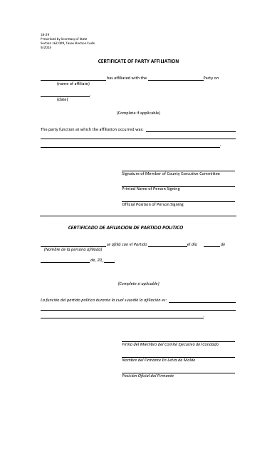 Form 18-29  Printable Pdf