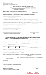 Document preview: Form 18-2 Public Notice of Extended Filing - Texas (English/Spanish)